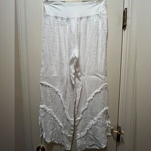 Pure Lino White Cropped Pants